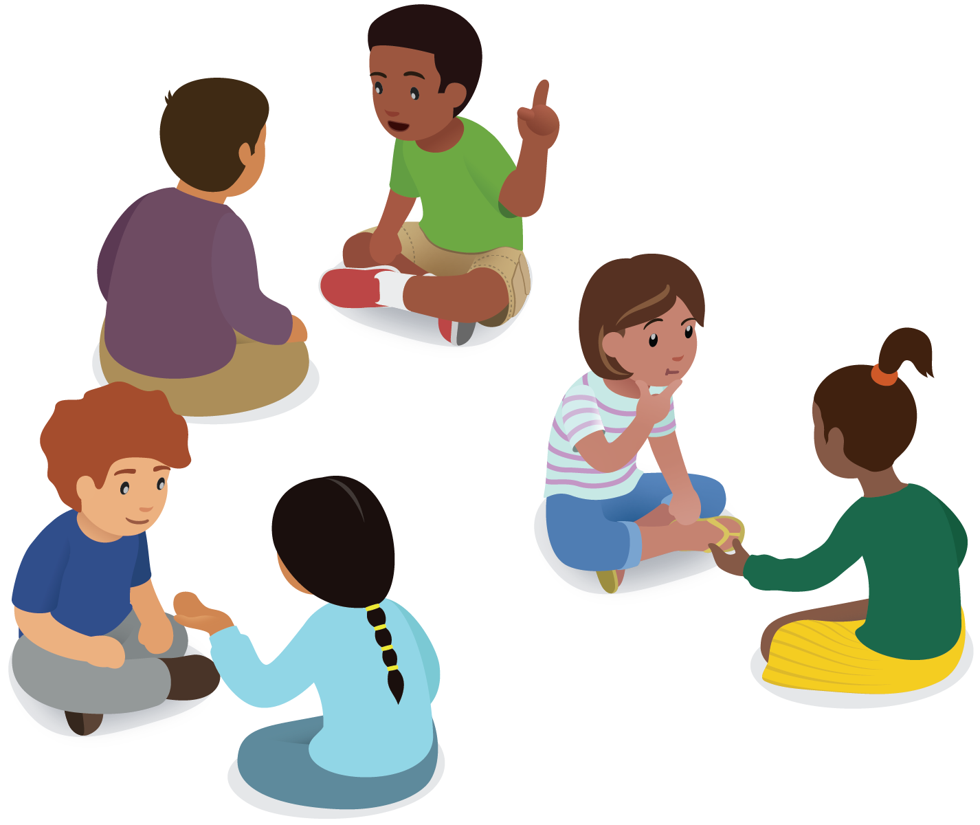 Students working with partners, playing a math game.