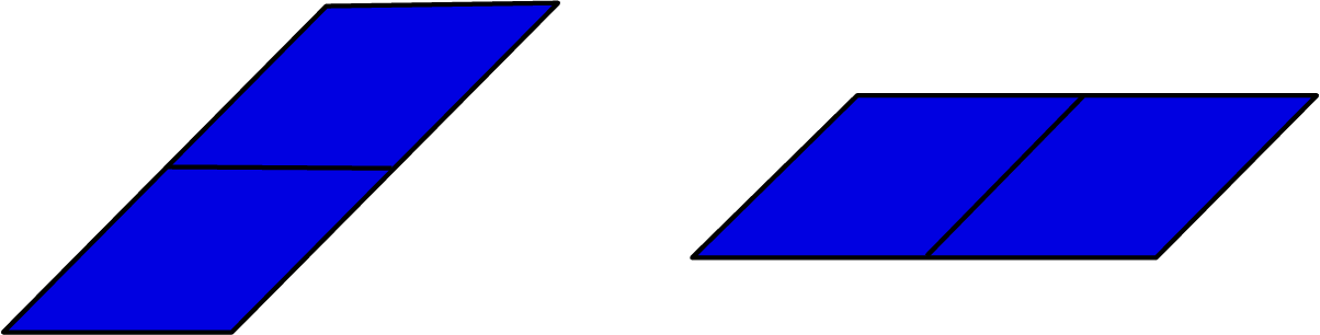 Two figures of pattern blocks.