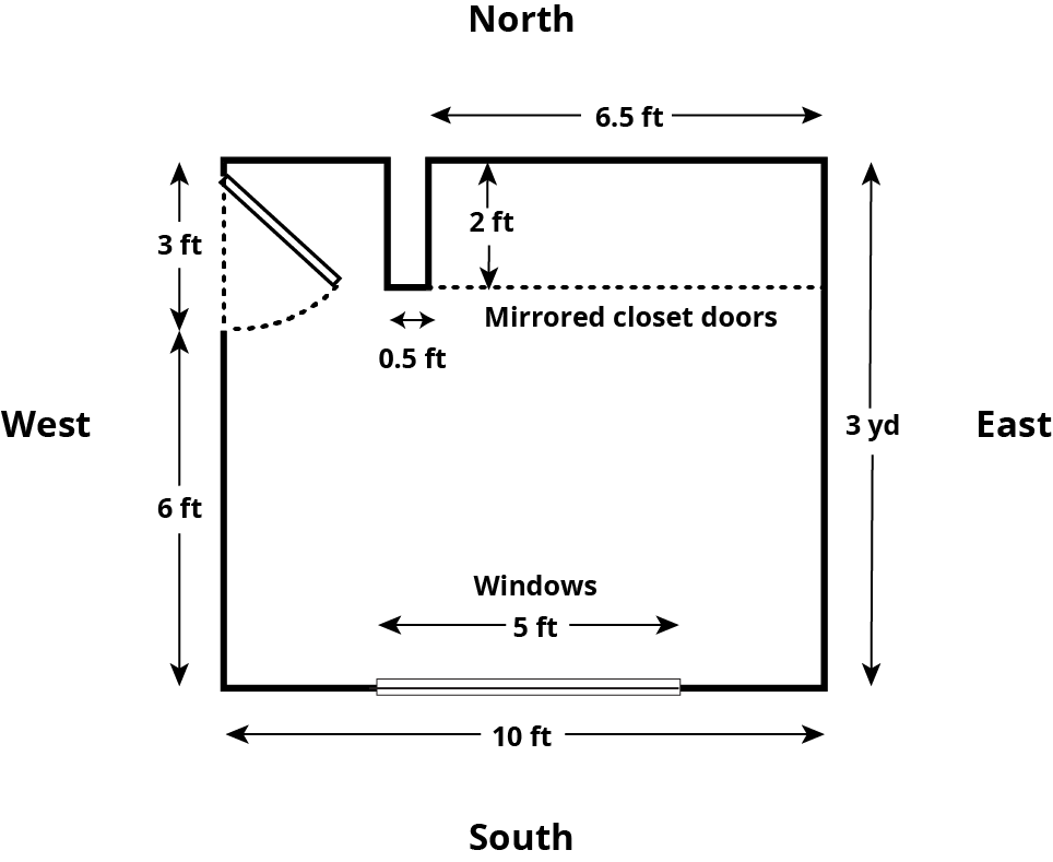 A floor plan for a bedroom.
