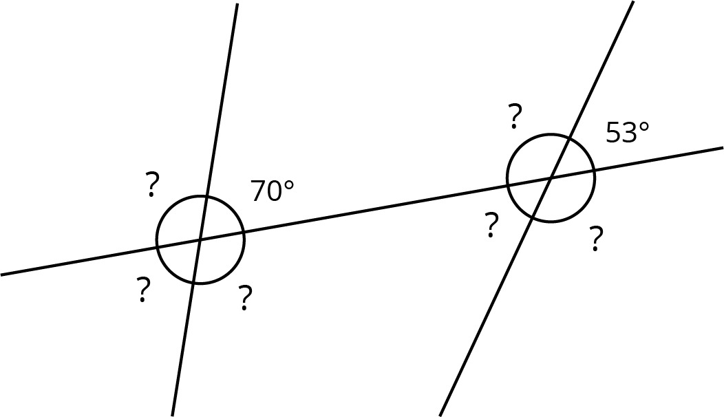 Two lines that do not intersect. A third line intersects with both lines.