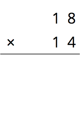 The product of 18 and 14.