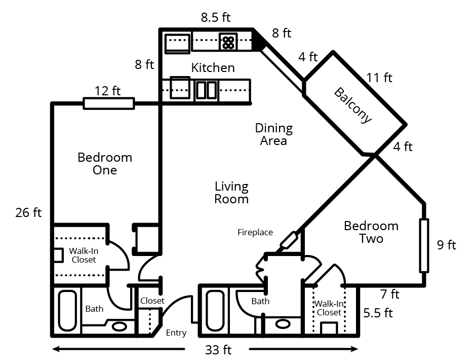 Floor plan of a house.