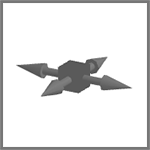 A cube with arrows coming out of the 4 side faces.