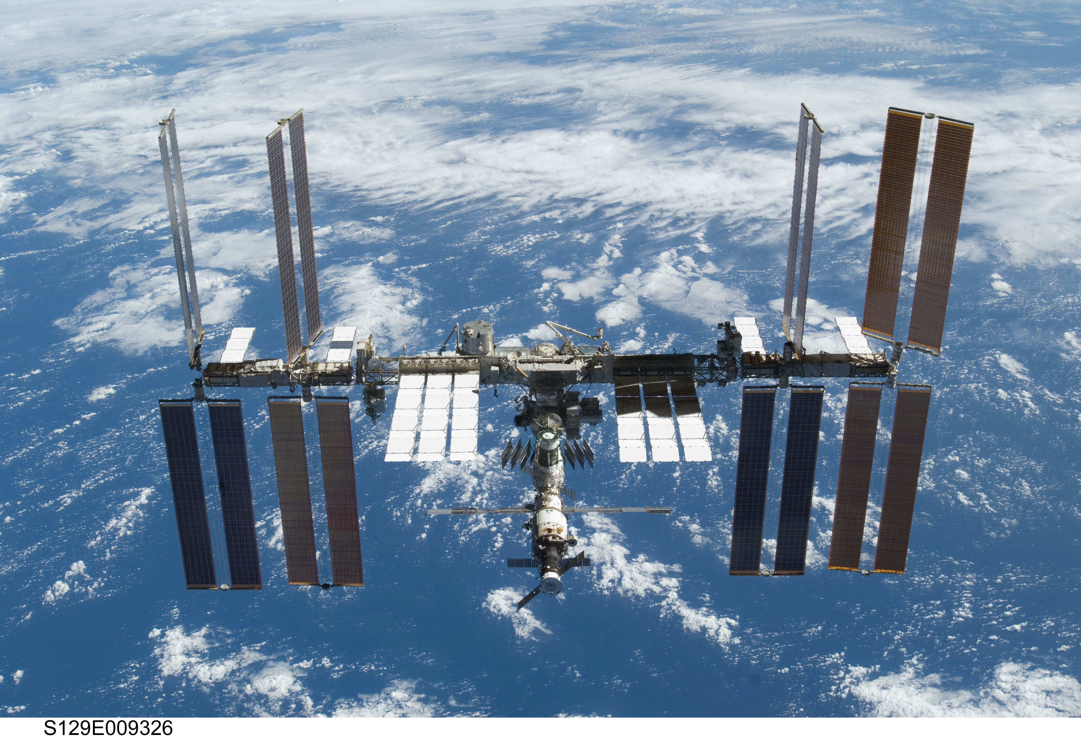 Picture. International Space Station in space above earth.