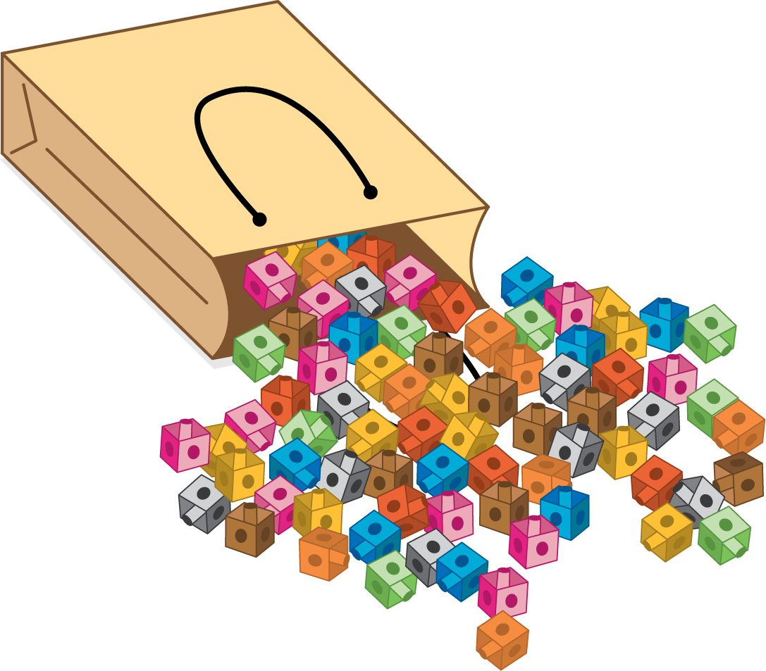 A bag with connecting cubes.