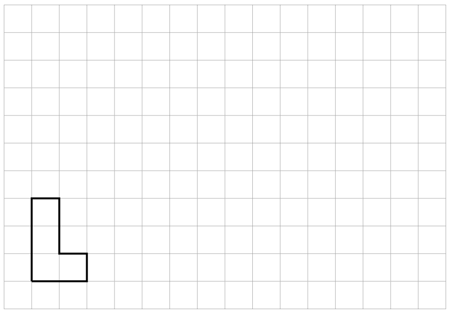 An L shaped figure on a square grid.