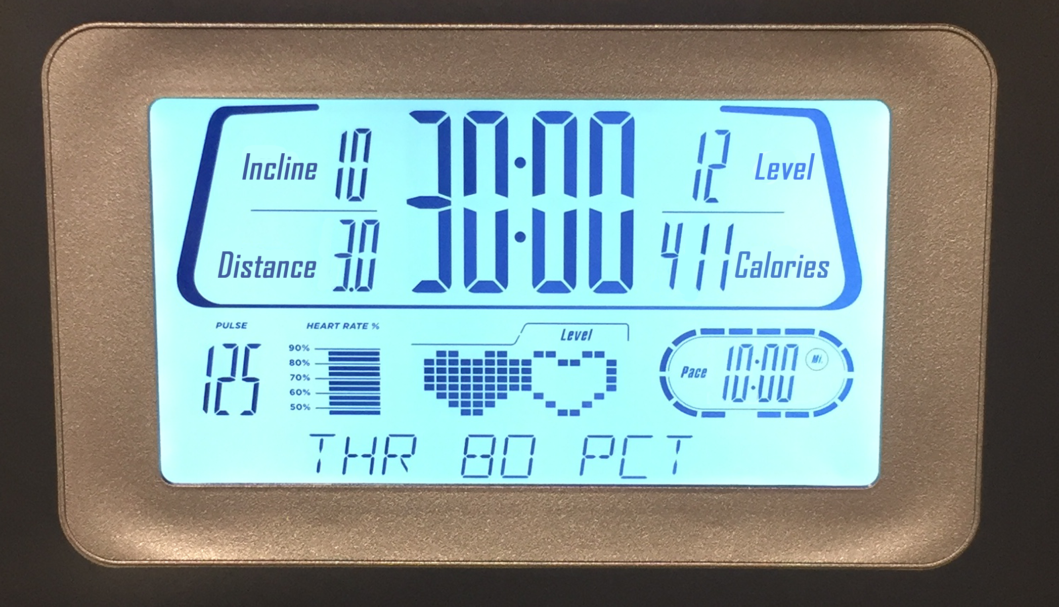 Picture of Jada's treadmill display.