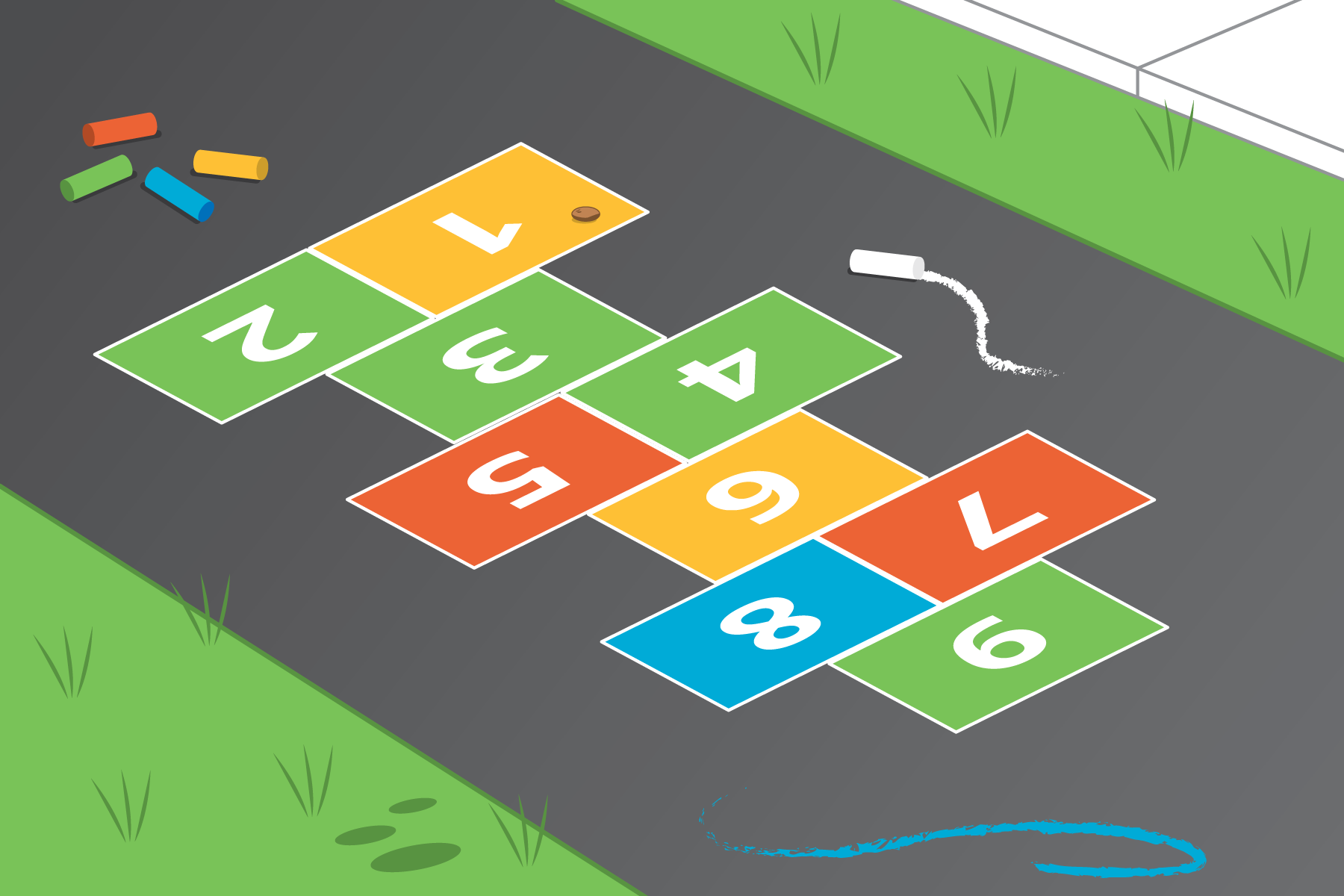 Hopscotch court.
