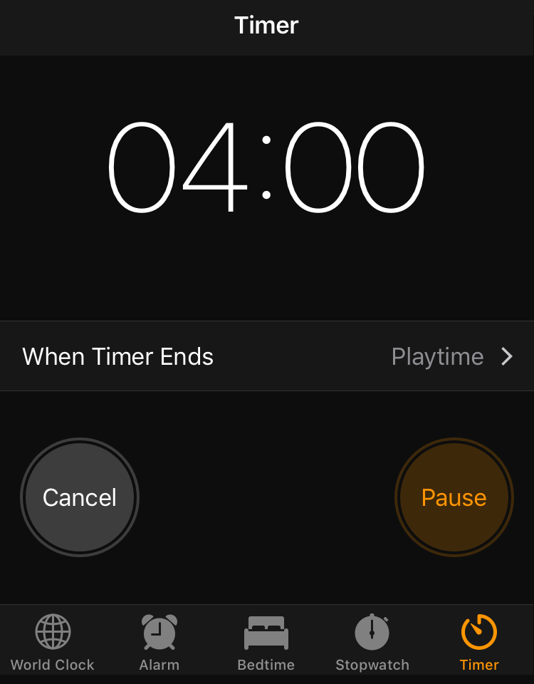 image of a timer showing 4 minutes