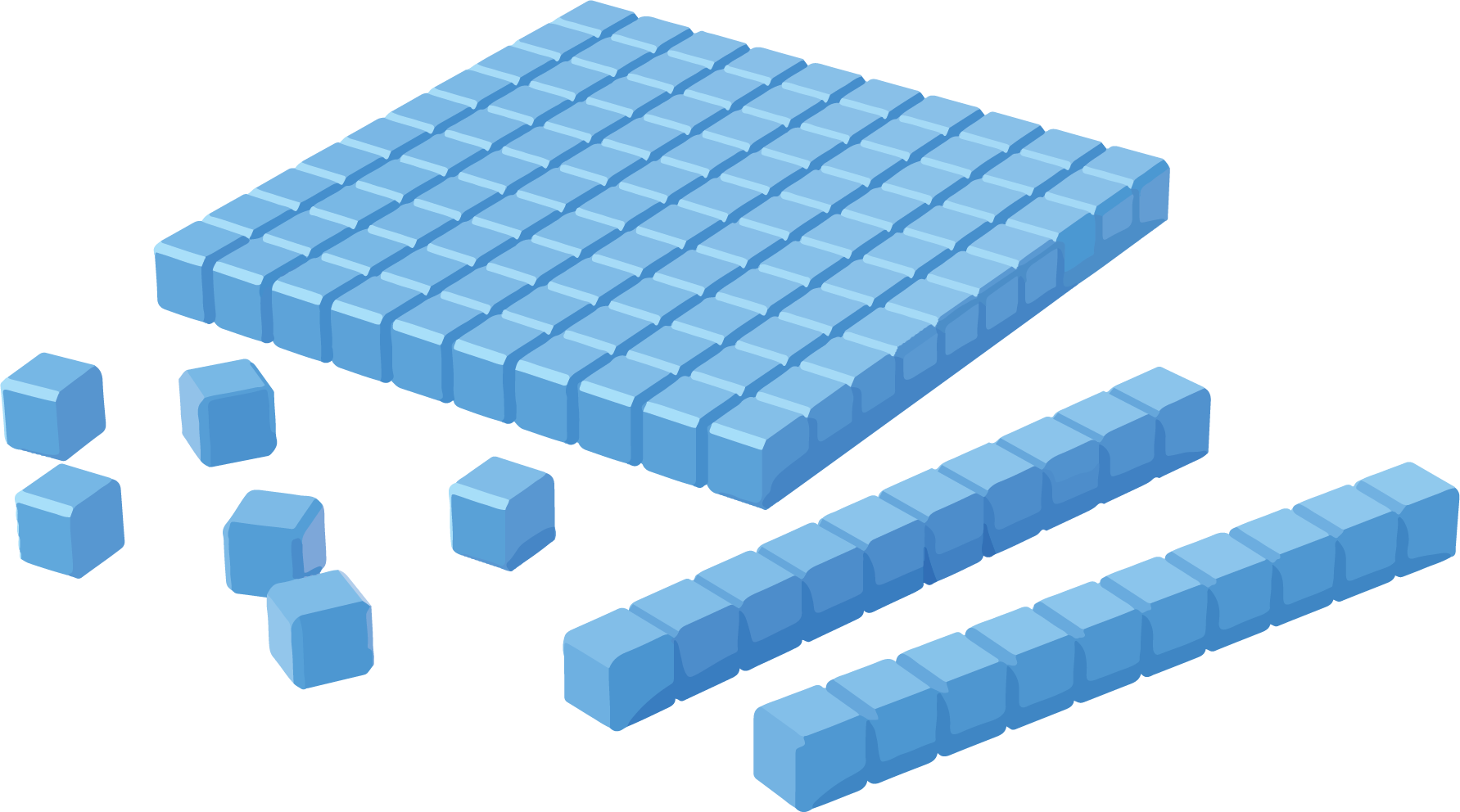 Base ten blocks.