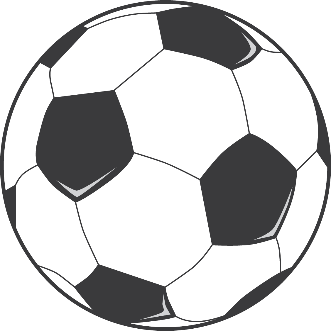 Soccer ball in the shape of a sphere