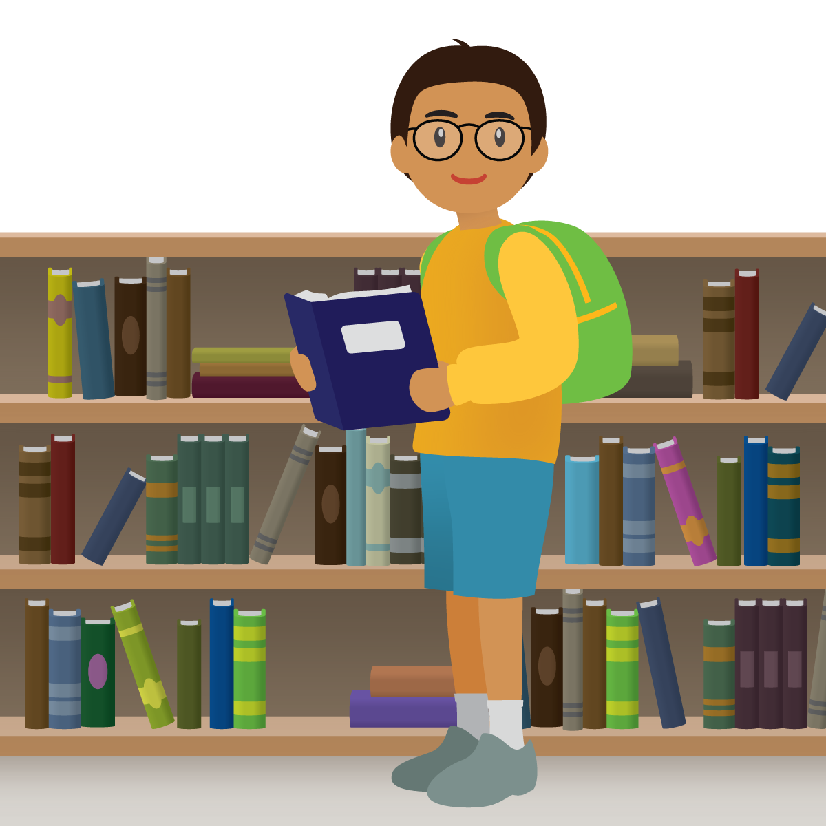 Student in the library.