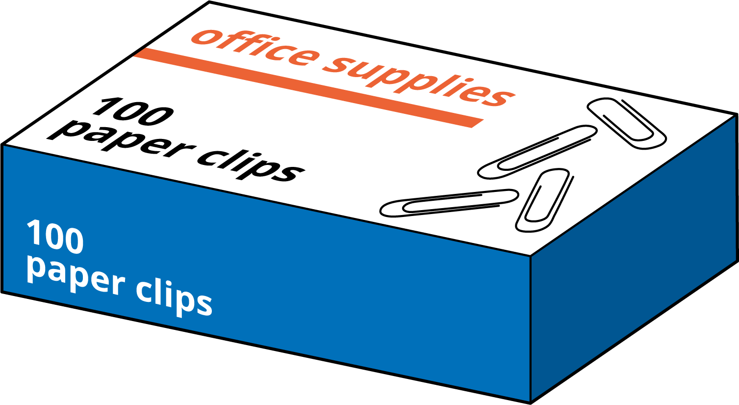 image of 1 box of paper clips containing 100 paper clips.