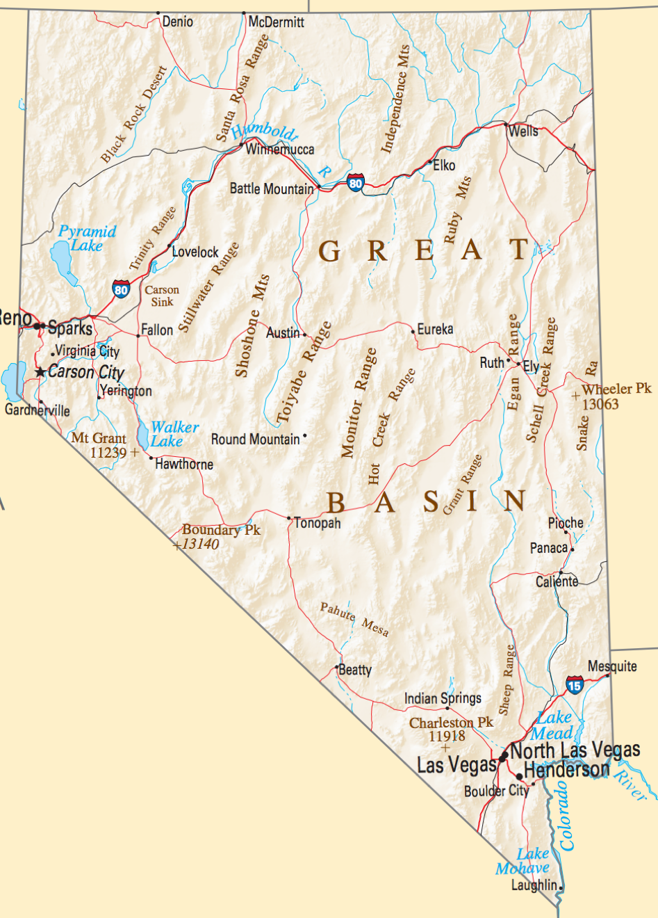 Map of Nevada.