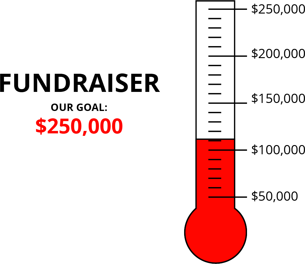 A fundraiser thermometer.