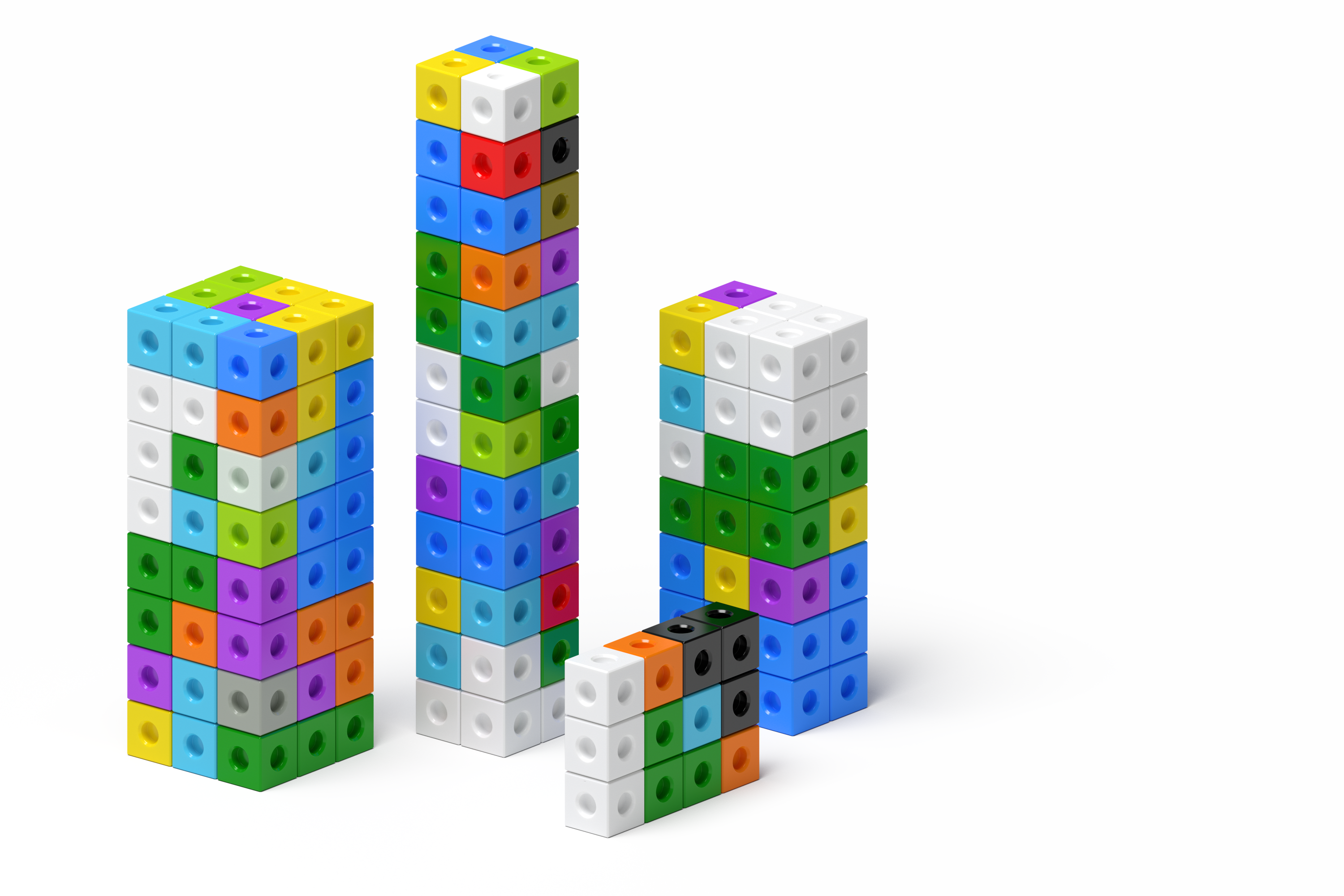 4 multicolored prisms.