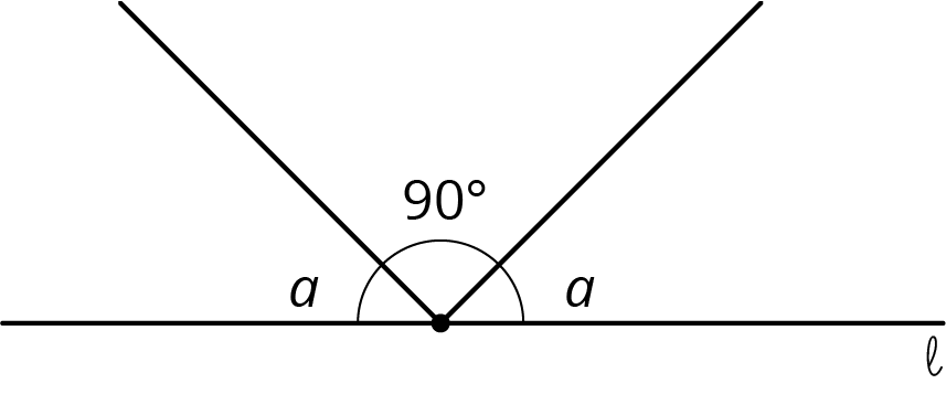 Straight angle, split into 3 angles.