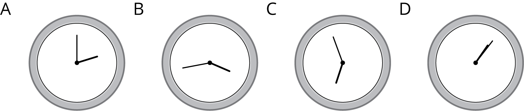 image of 4 unlabeled clocks.