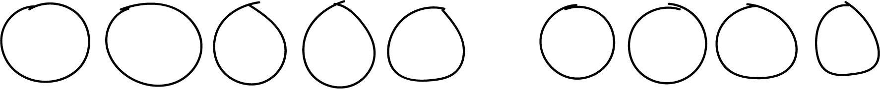 Circles, 2 groups. 5 circles and 4 circles.