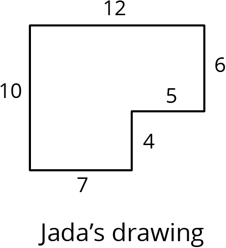 A polygon with side lengths 12, 6, 5, 4, 7, and 10.