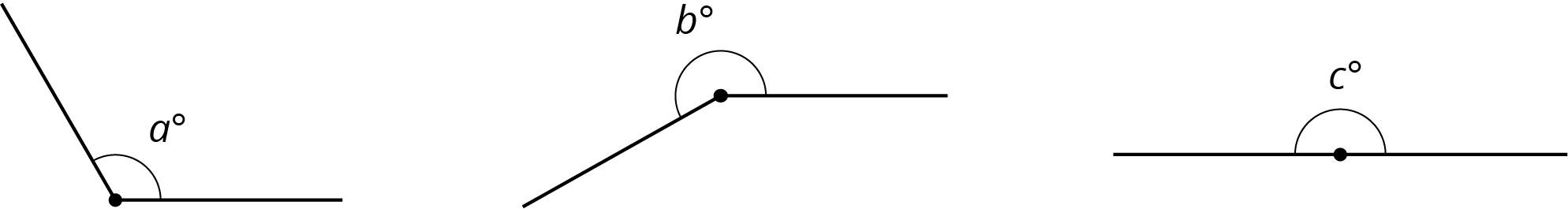 Two obtuse angles and a straight angle. Please ask for further assistance.