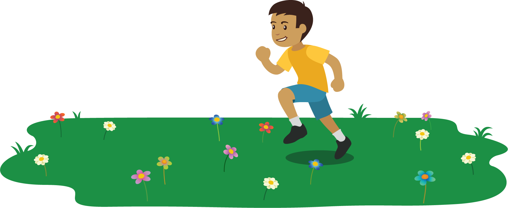 Boy running.