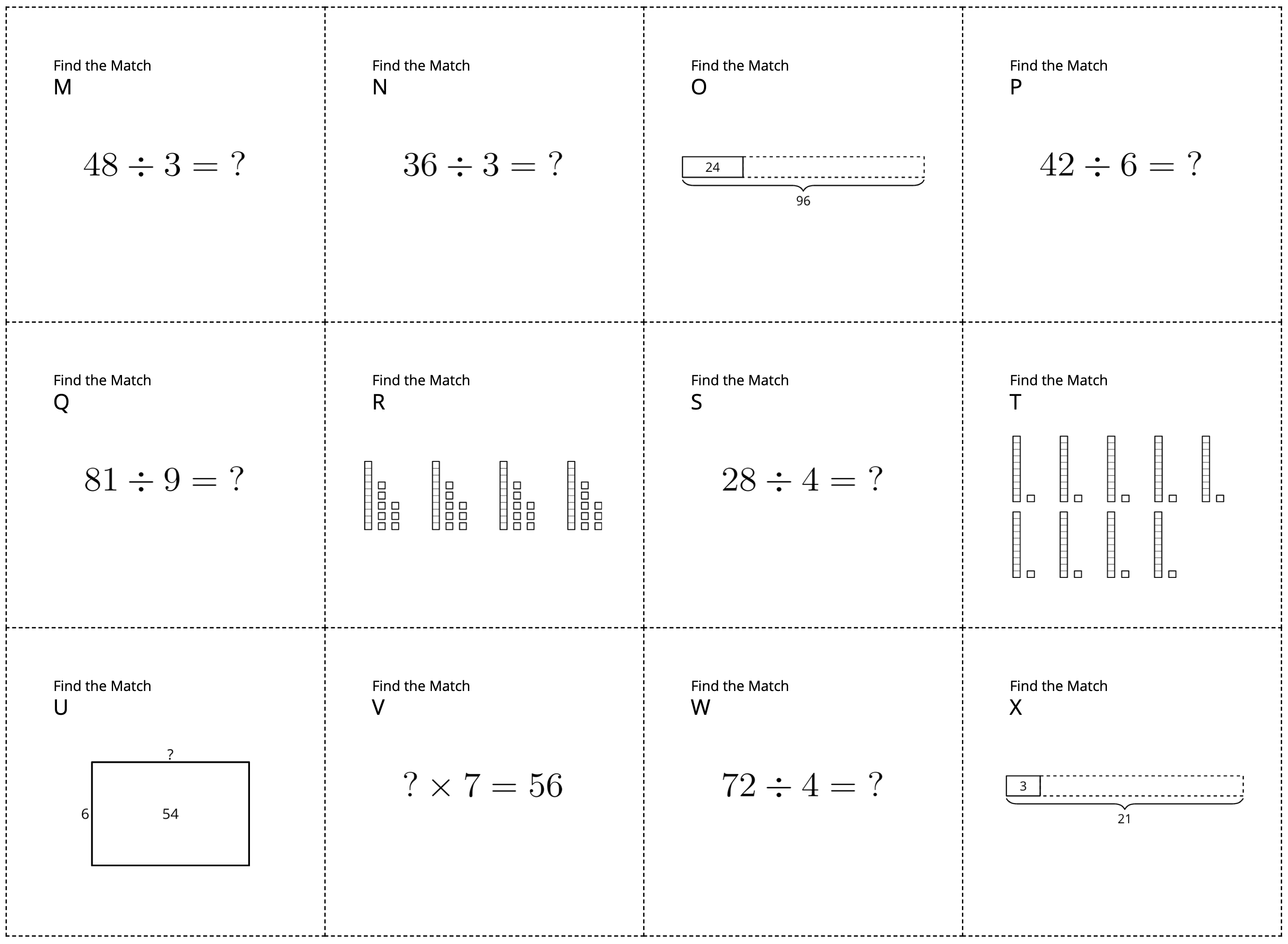 Find the match activity. find the match cards