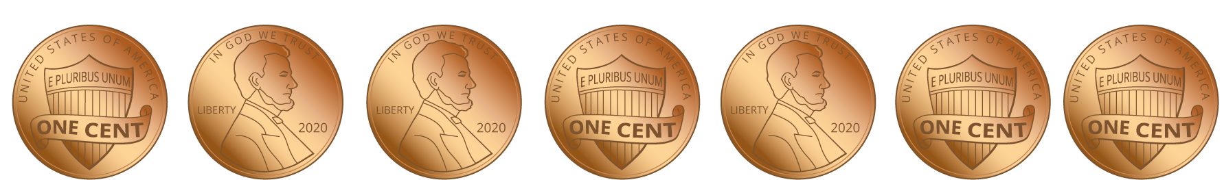 7 pennies.