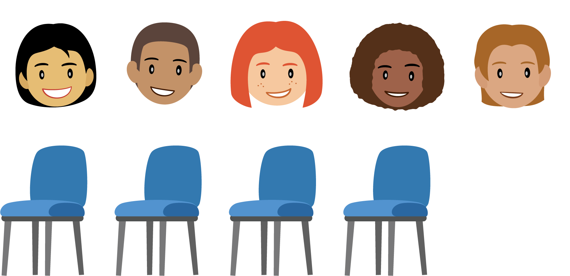 People, 5. Chairs, 4.