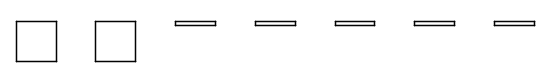 A base-ten diagram. 2 squares, 5 small rectangles.