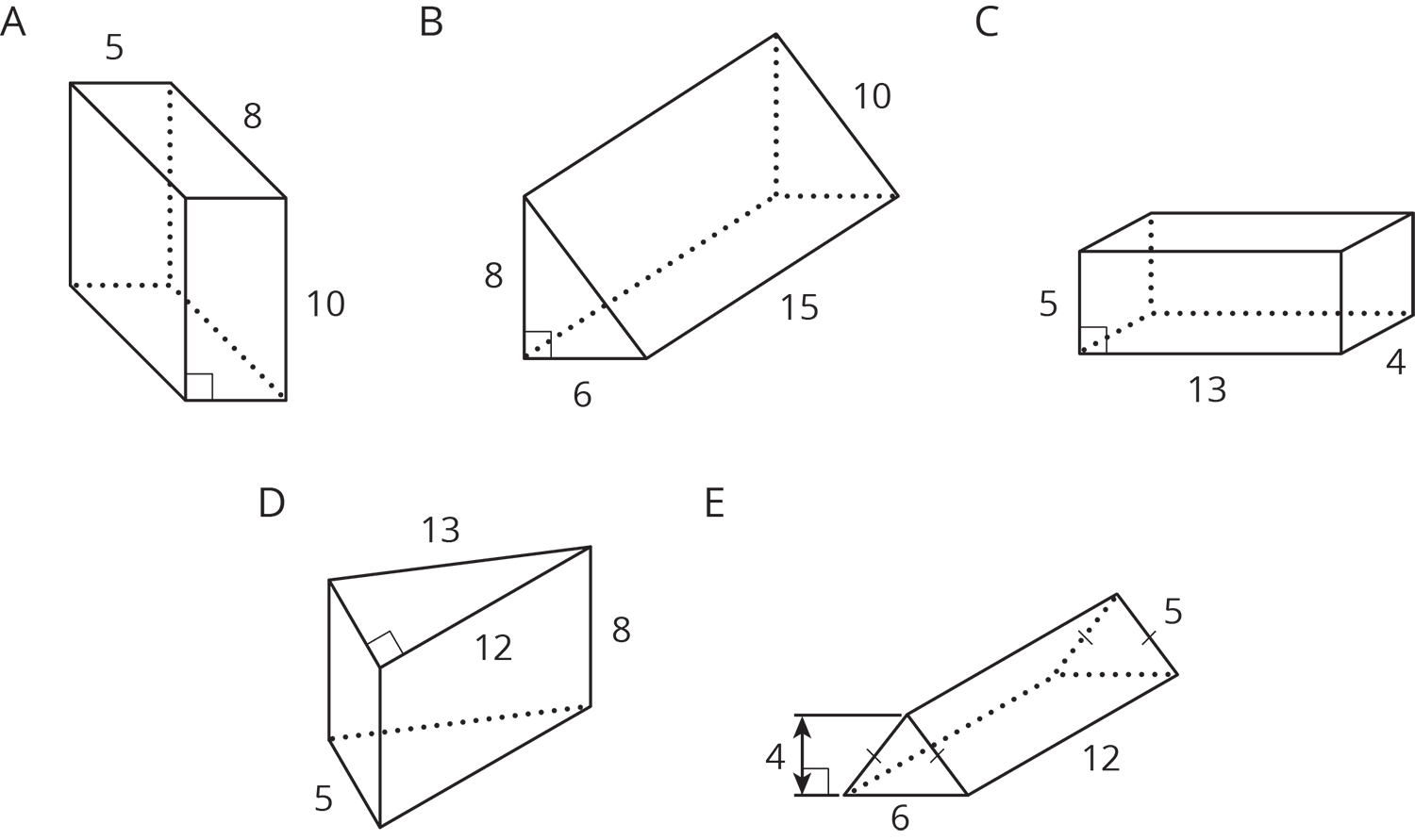 Five prisms.