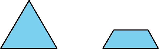 Two figures, a triangle and a trapezoid.