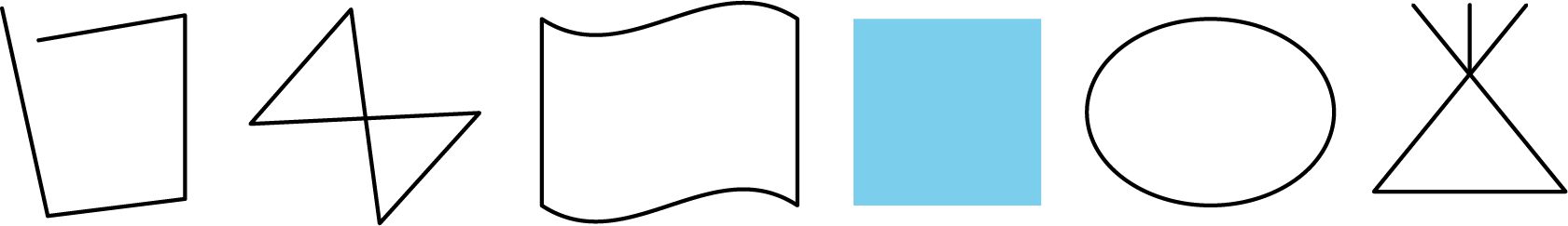 six figures that are not polygons: