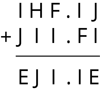 Vertical calculation. I H F point I J plus J I I point F I is equal to E J I point I E.
