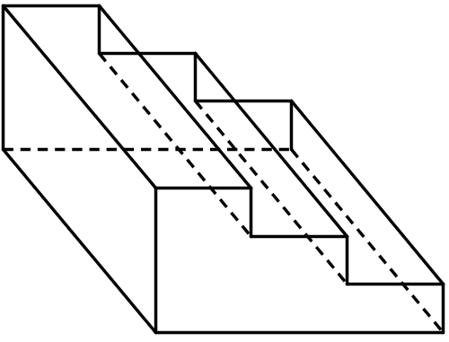 A small staircase consisting of 3 steps is indicated.