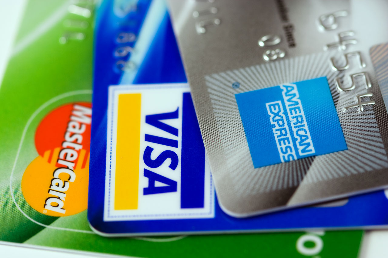 Ends of credit cards.