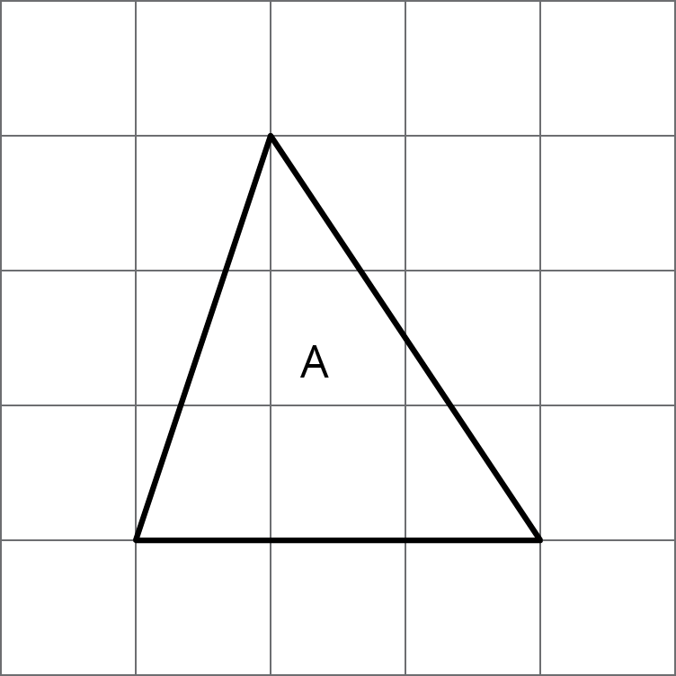 Triangle A has a base of 3 and a height of 3.