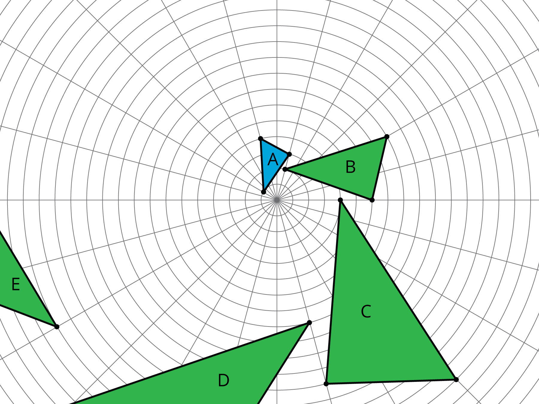 A sequence of transformations on a circular grid. Ask for further assistance.