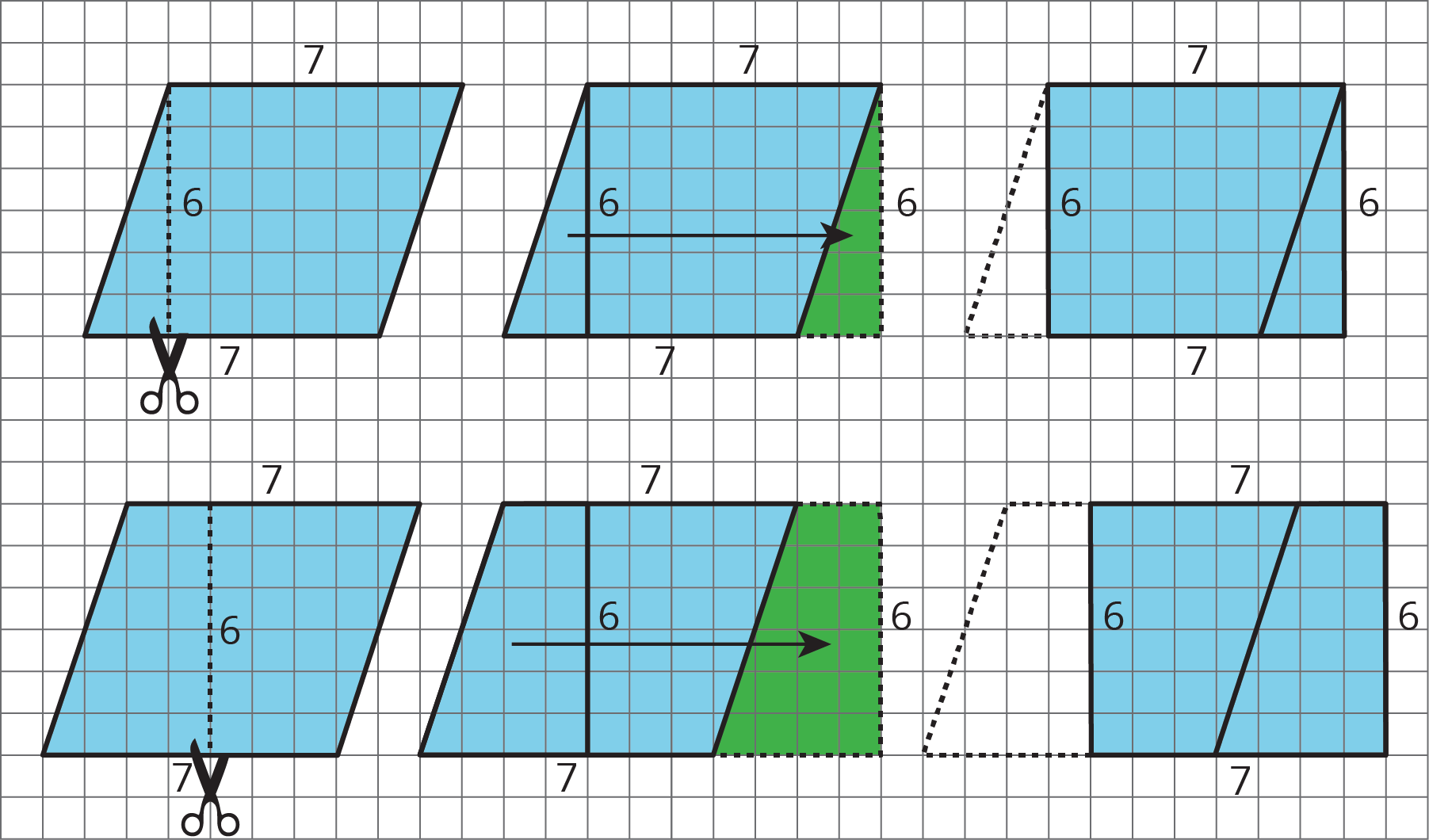 6 parallelograms on a grid