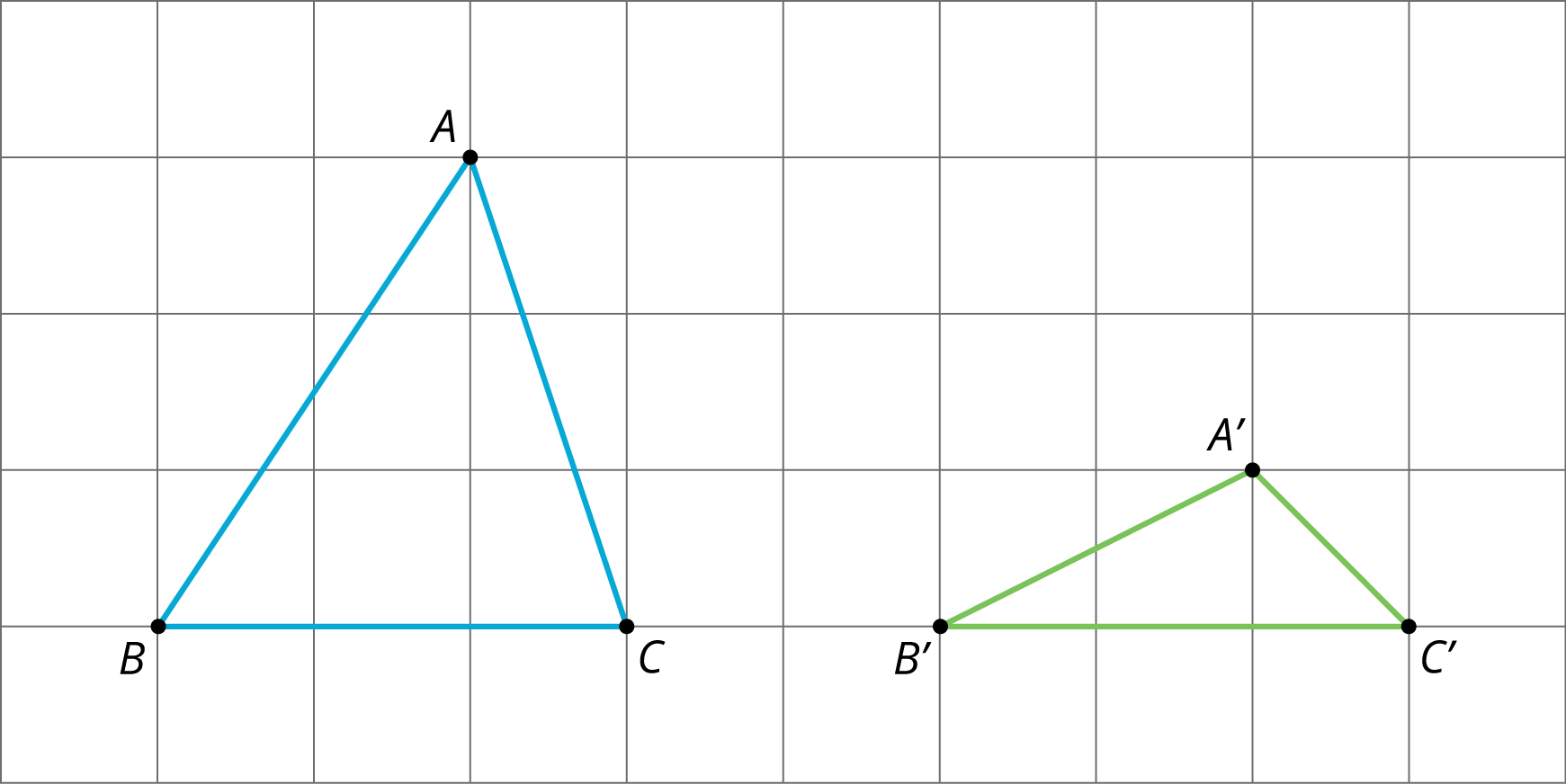 Non-rigid transformation of triangle ABC.