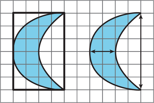 Two moons drawn on a grid.