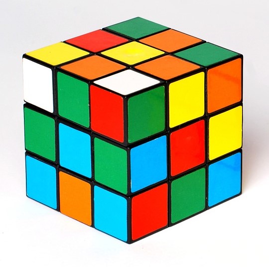 A photo of a puzzle cube
