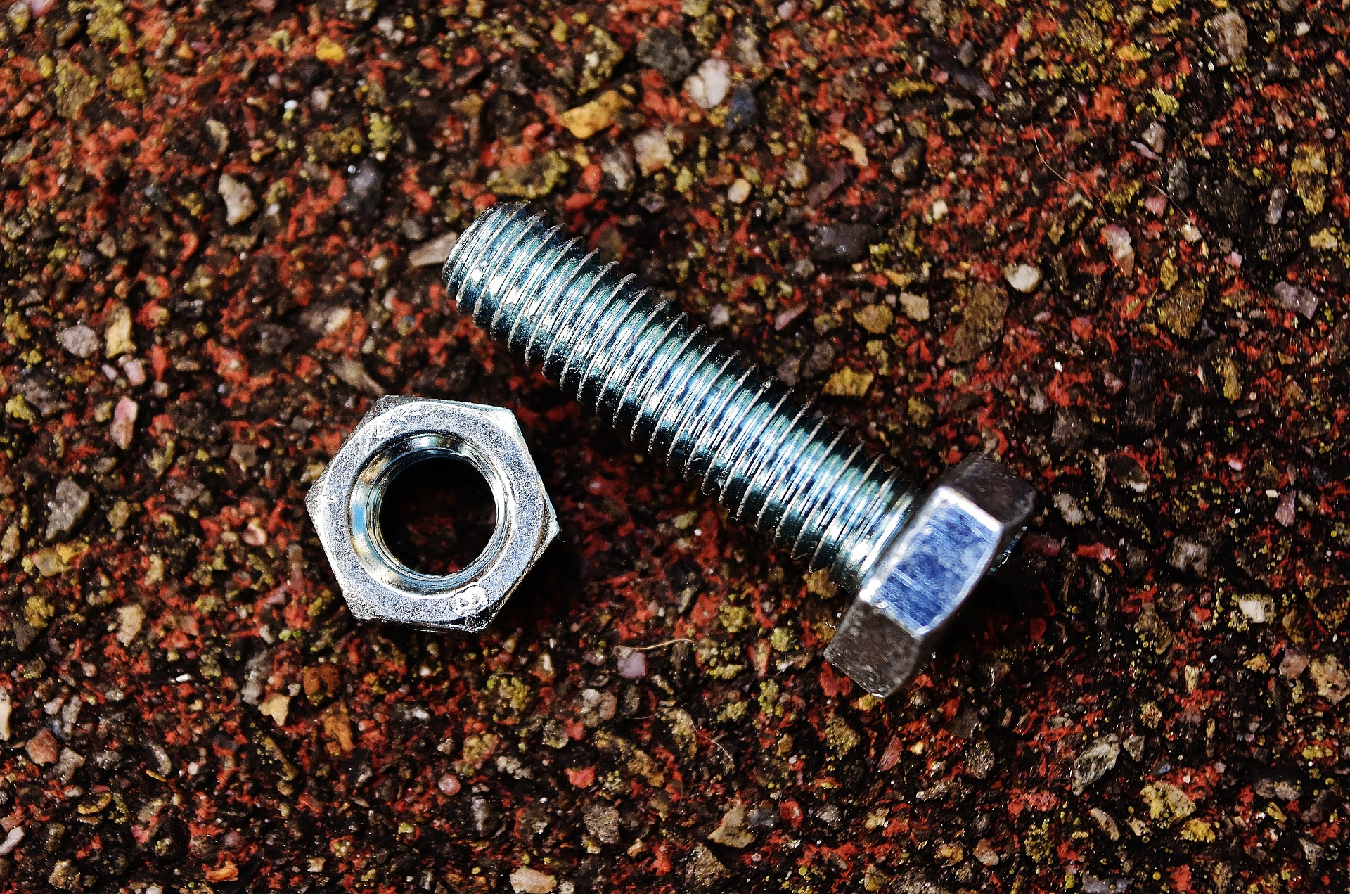 Photo of a nut and a bolt.