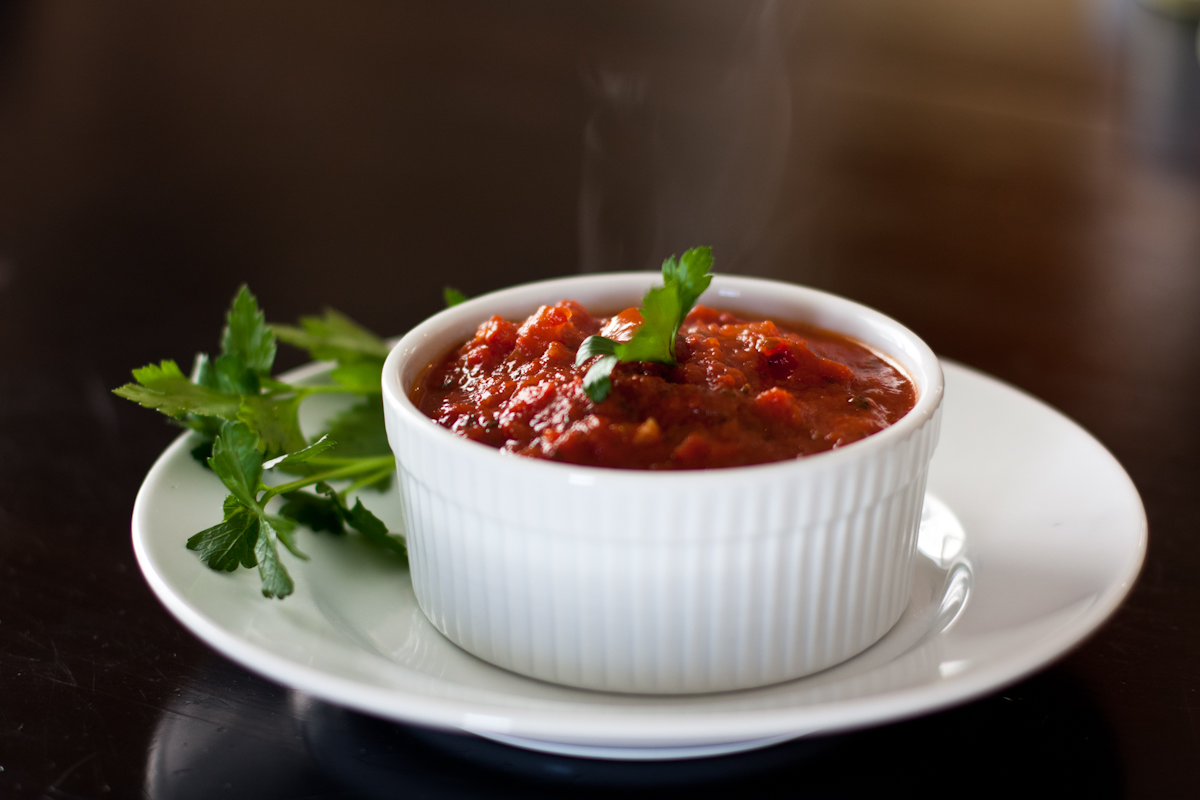 A photo of spaghetti sauce.