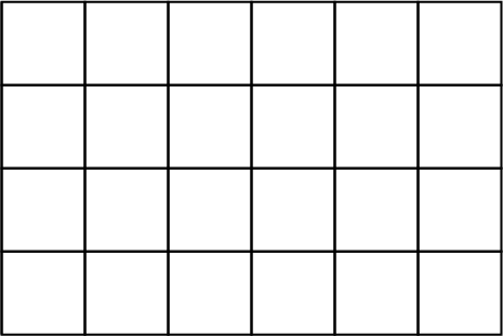 A 4 by 6 grid of squares.