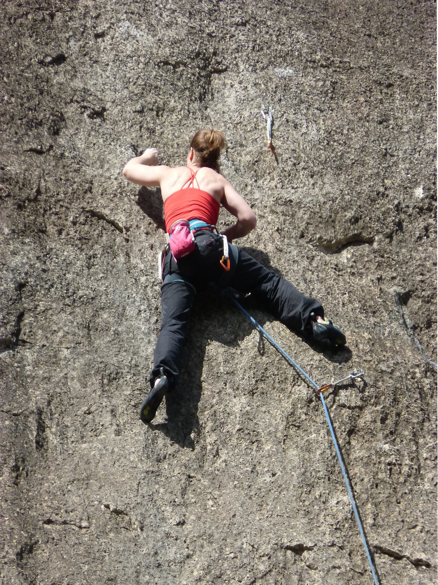 A photo of a rock climber.