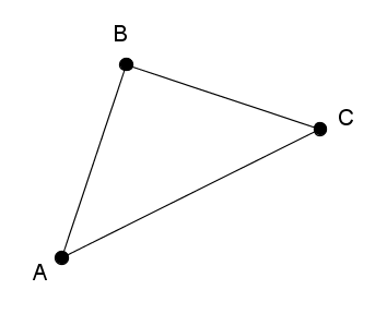 triangle with points labeled A, B, C.