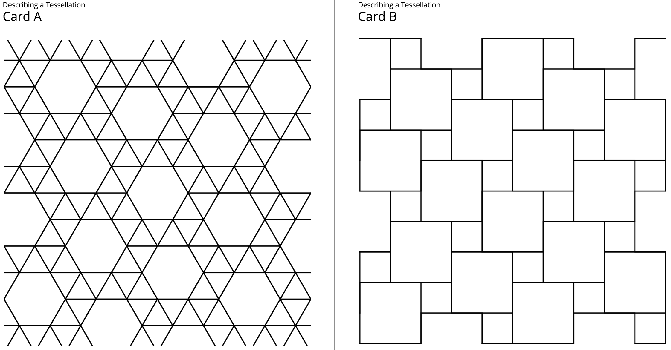 Two geometric patterns.