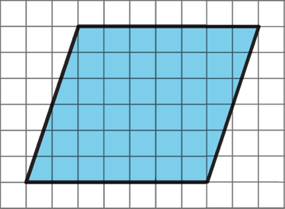 A parallelogram on a grid.