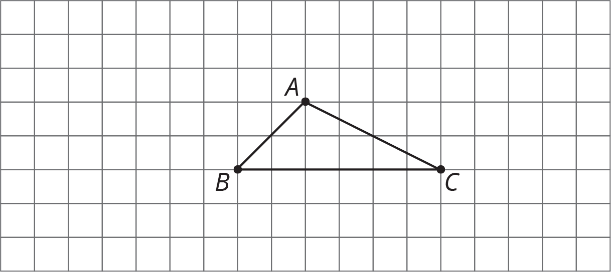 Triangle A B C in a grid.